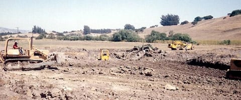 Bulldozer and earthmoving equipment on a Petaluma excavation project