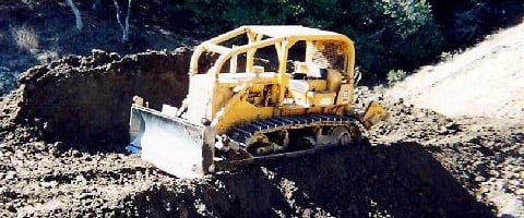 Track dozer working wet ground in Sonoma County